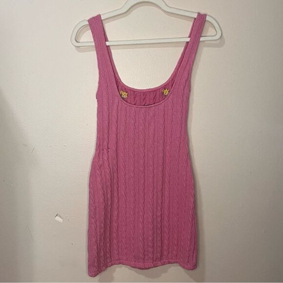 ZARA Floral Embroidery Cable Knit Dress Blogger Favorite Size S - Picture 4 of 7